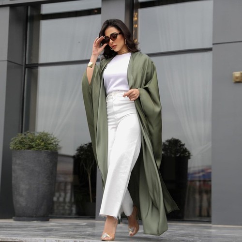 Maxi abito donna musulmano kaftano aperto kimono Abaya Dubai abito arabo Turchia islamico - Foto 1 di 57