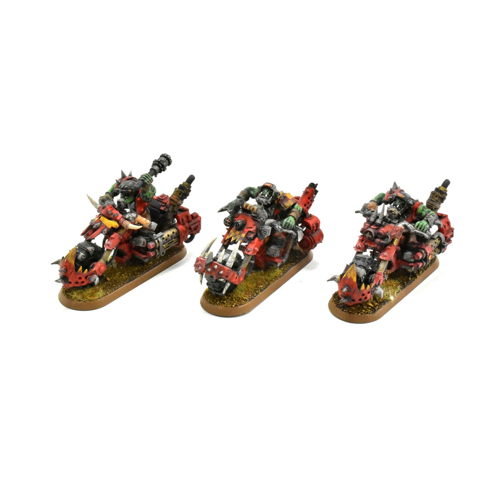 ORKS Warbiker mob WELL PAINTED Warhammer 40K ork warbikers ORKS Warbiker mob WELL PAINTED Warhammer 40K ork warbikers