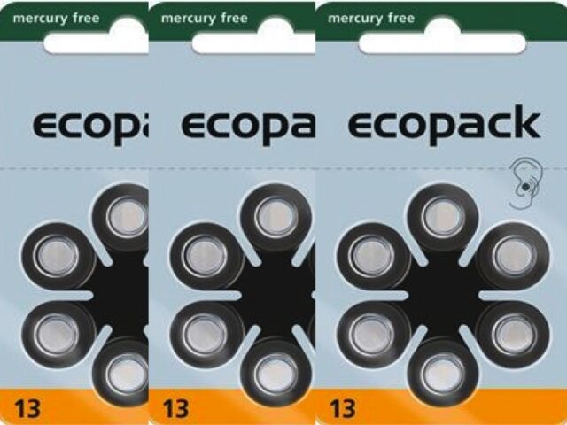 180 X Hearing-Aid VARTA Ecopack Type 13 Hearing Aid Batteries PR48 180 X Hearing-Aid VARTA Ecopack Type 13 Hearing Aid Batteries PR48