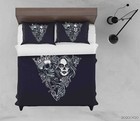 3D Skull Love Rose Tattoo Quilt Cover Set Bedding Sets Pillowcases Queen