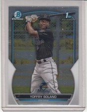 2023 Bowman Chrome 1st Bowman Rookie Card Yoffry Solano Miami Marlins Shortstop