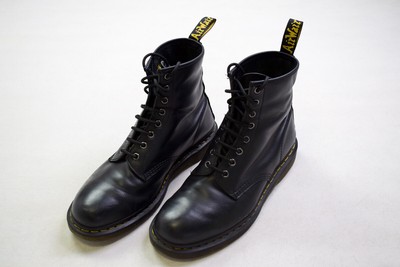 Dr. Marten Schuhe Leder Stiefel Shoe Leather Doc 8 Loch Boots Schwarz 1460 EU 45