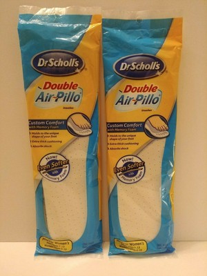 Scholl/'s Double Air-Pillo Insoles Men/'s or Women/'s 1 Pair Each 6 Pack Dr