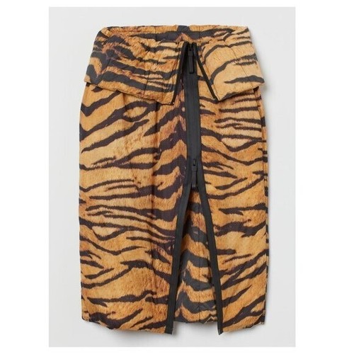 H&M Innovation Co-Exist Story Padded Recycled Nylon Tiger Stripe Skirt