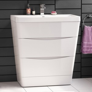 Modern Bathroom Vanity Unit Basin Sink 2 Drawer Storage Cabinet Modern Bathroom Vanity Unit Basin Sink 2