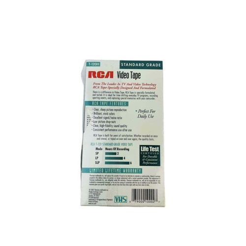 Lot Of 3 RCA Blank VHS Video Tape T-120H Standard Grade 6 Hours NEW - Picture 3 of 3