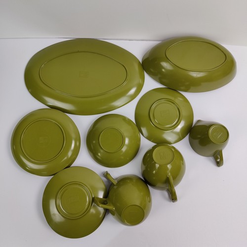 Vintage Melmac Melamine Dish Set Green 1960's Allied Chemical Mid Century - Picture 9 of 12