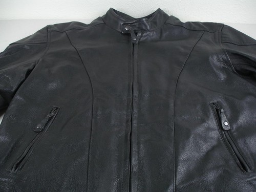 Mens M 44 River Road Black Leather Motorcycle Jacket Cafe Racer Insulated Racing - Picture 9 of 20