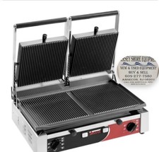 Sirman 34A3331105SI PD R Double Panini Grill with Grooved Plates - 10" x 20"