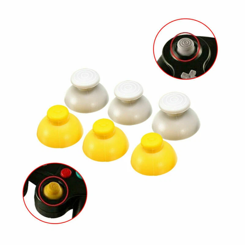 3 Pairs Replacement Analog Stick Thumb Caps Kit For Nintendo GameCube Controller - Image 3 of 4