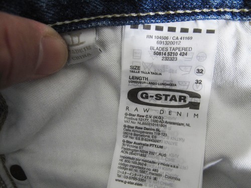 *HOT Men's G STAR RAW DENIM @ BLADES TAPERED BACK BUCKLE BELT Denim Jeans 32 x32 - Picture 5 of 12