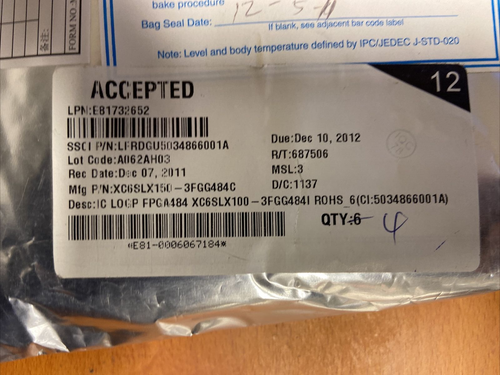 4PCS LOT XC6SLX150T-3FGG484C XILINX BRAND NEW Field Programmable Gate Array (FPG - Picture 4 of 5