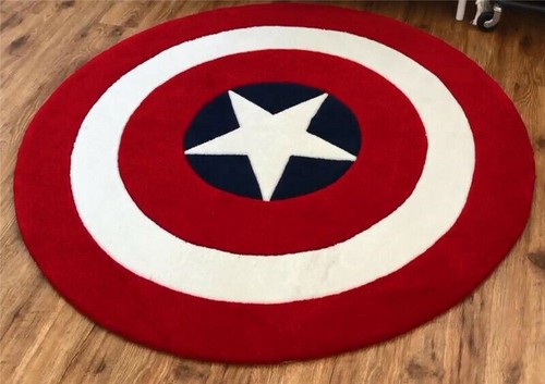 The Avengers Captain America Shield Area Rug Carpet Door Mats Round Non-slip Pad - Picture 3 of 9