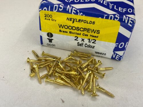 Kasten Messing Senkschrauben 1/2" x 2 Brennnesselfalten GKN Schlitzkopf volle Box 200 - Bild 24 von 24