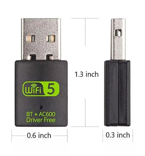 USB WiFi Bluetooth Adapter 600Mbps Dual Band 2.4/5Ghz Wireless Network Receiver - Picture 2 of 6