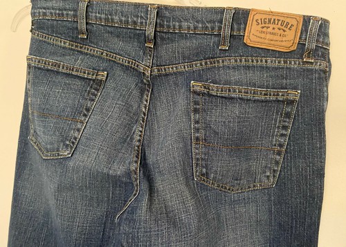 Pantalones de mezclilla para hombre Levi Strauss & Co Signature de ajuste regular talla 40 x 30 pierna recta en muy buen estado - Imagen 5 de 8