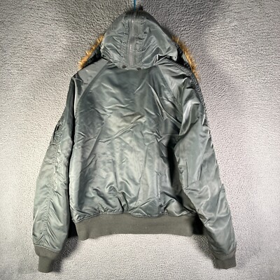 Alpha Industries N-2B Flight Jacket Hooded Fur Trim Medium VTG