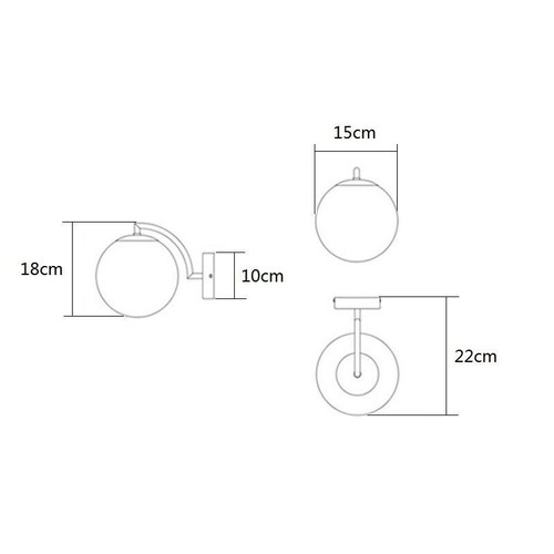 Bedroom Wall Lighting Glass Porch Wall Light Black Wall Lamp Kitchen Wall Light - Picture 2 of 16