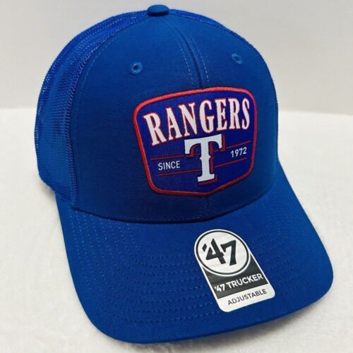 '47 Brand Texas Rangers Squad Trucker Adjustable Hat Snapback Cap Blue MLB - Picture 3 of 6