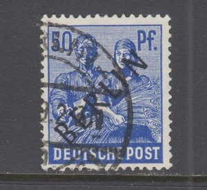 Germany-Berlin-9N13-used-1948-50pf-Workers-with-Berlin-overprint-fresh