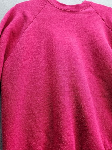 Vintage 90s Fruit of the Loom Blank Pink Essential Sweatshirt Made In USA Sz L - Picture 2 of 6