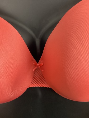 38DDD Satin Full Coverage ORANGE Mesh Wing Cacique Lane Bryant Plus Bra New NWOT - Picture 2 of 12