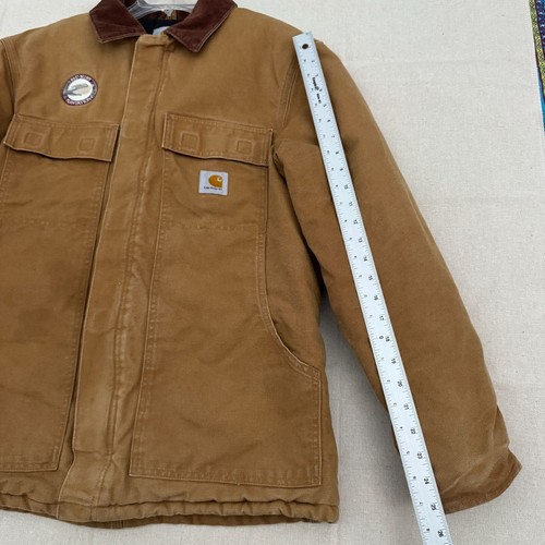 Carhartt Brown Lined Canvas Jacket Corduroy Collar Red Bluff Patch M C003 BRN - Picture 23 of 24