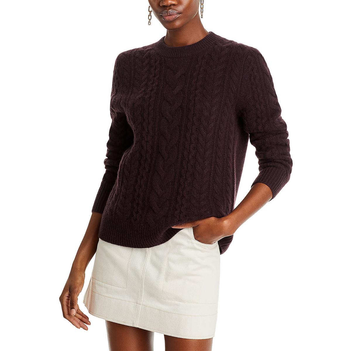 Женский кашемировый пуловер с коричневой отделкой в рубчик под собственной торговой маркой M BHFO 0993