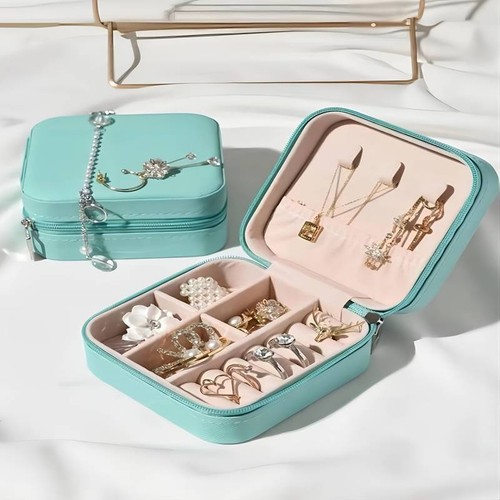 Mini Organizador de Caja de Joyería Viaje Almacenamiento de Joyería Adornos Estuche de Transporte Cajas - Imagen 18 de 32