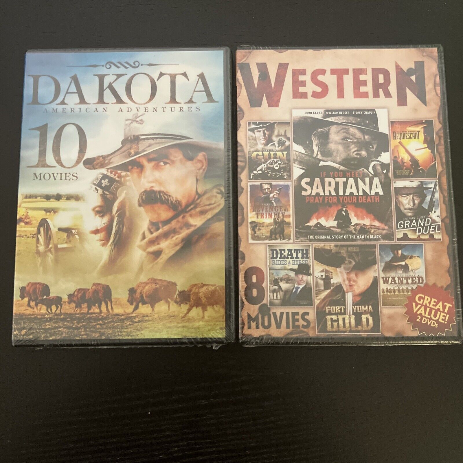 Dakota American Adventures 10 Movies+ Western 8 Movie Dvd. 18 Westerns