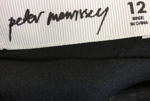Peter Morrissey Women's Sequined Mini Skirt Stretchy Black Size 12 Lined - Picture 5 of 5