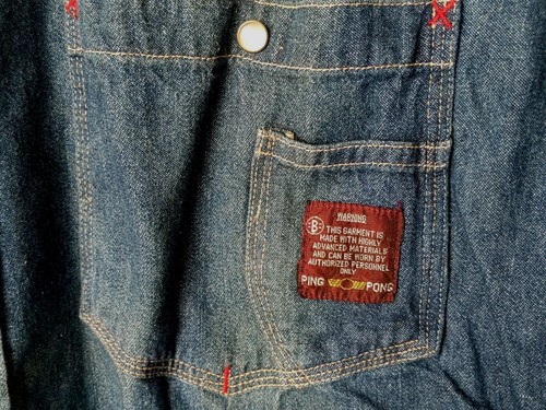 New Vintage Britches Of Georgetown Mens Denim Shirt Large Pearl Snap Ping Pong - Picture 8 of 16