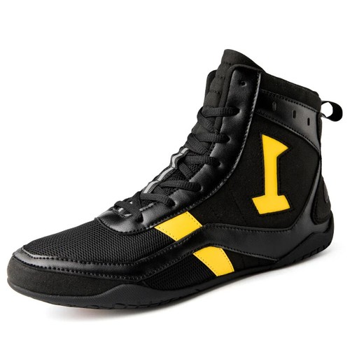 Men's Wear-resistant Training Professional Boxing Shoes Wrestling High Top Shoes - Picture 18 of 20