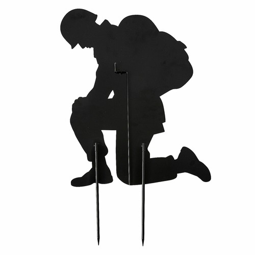 Metal Kneeling Soldier Silhouette Yard Sign, Fourth of July, Home Decor, 1 Piece - Bild 2 von 2