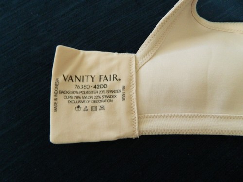Women's Vanity Fair Pink T-Shirt Underwire Bra Size 42DD - Picture 3 of 4