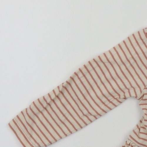 Camiseta básica de algodón a rayas rosa George Girls talla 2 años cuello redondo - Imagen 8 de 12