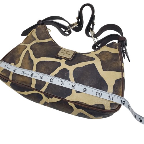 Bolso de Mano DOONEY & BOURKE JIRAFA Cuero Marrón Cartera Estampado Animal Hobo Boho - Imagen 10 de 19