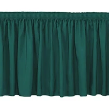 National Public Seating Shirred Stage Skirt for 16" High Stage, 4 Ft Wide, Green