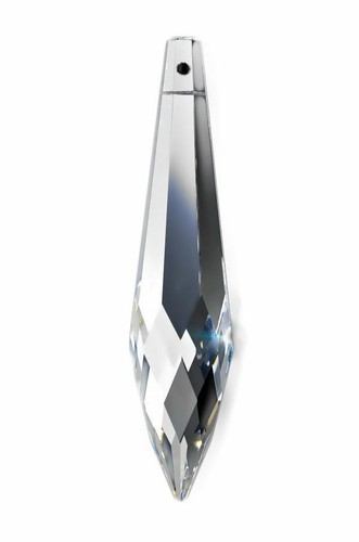 20 Asfour 485-76mm 30% Lead Crystal Chand Prism Drops Pendants w/Bead Tops-Slv - Picture 2 of 11