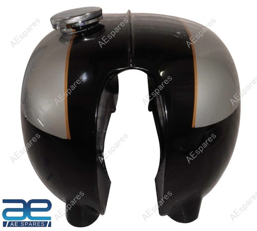 Petrol Fuel Tank Steel Silver & Black For Triumph Bonneville T120 @US - Picture 5 of 6