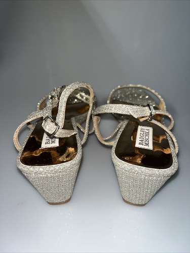 Sandalia de cuña Badgley Mischka Kaelyn plateada para mujer talla 10 $185 - Imagen 6 de 10