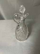 Vintage Imperial Glass Daisy And Button Clear Glass 6” Cruet And Stopper