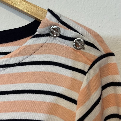 Top Pullover para Mujer Nautica Cuello Barco Rosa Azul Marino Rayas Talla XL - Imagen 5 de 7