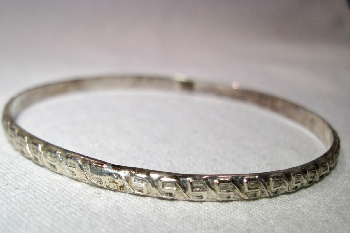 Vintage Taxco Mexico Sterling Silver 925 Bangle Bracelet