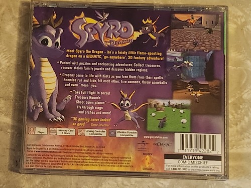 Spyro the Dragon PS1 PSX (PlayStation 1, 1998) CIB Complete Tested Working - Picture 2 of 7
