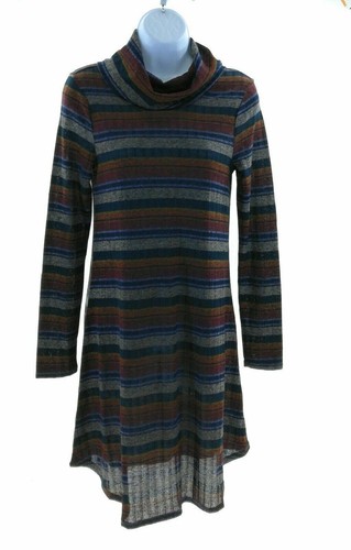 Vestido Bailey Azul Juniors Multicolor Rayas Capucha Cuello Talla Grande - Imagen 10 de 12
