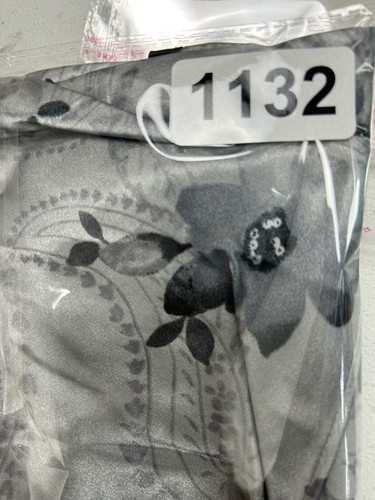 VTG 90 Secret Treasures Nightgown Slip Dress Floral Silver Grey Black Mini Sz L - Picture 11 of 11