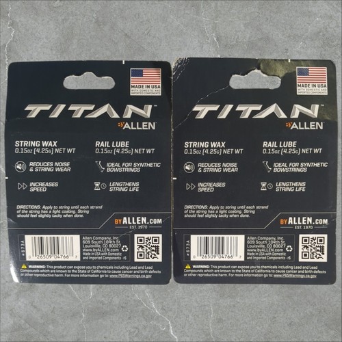 Titan Crossbow String Wax & Rail Lube 673A Allen Company 2 units 4 total sticks - Picture 2 of 4