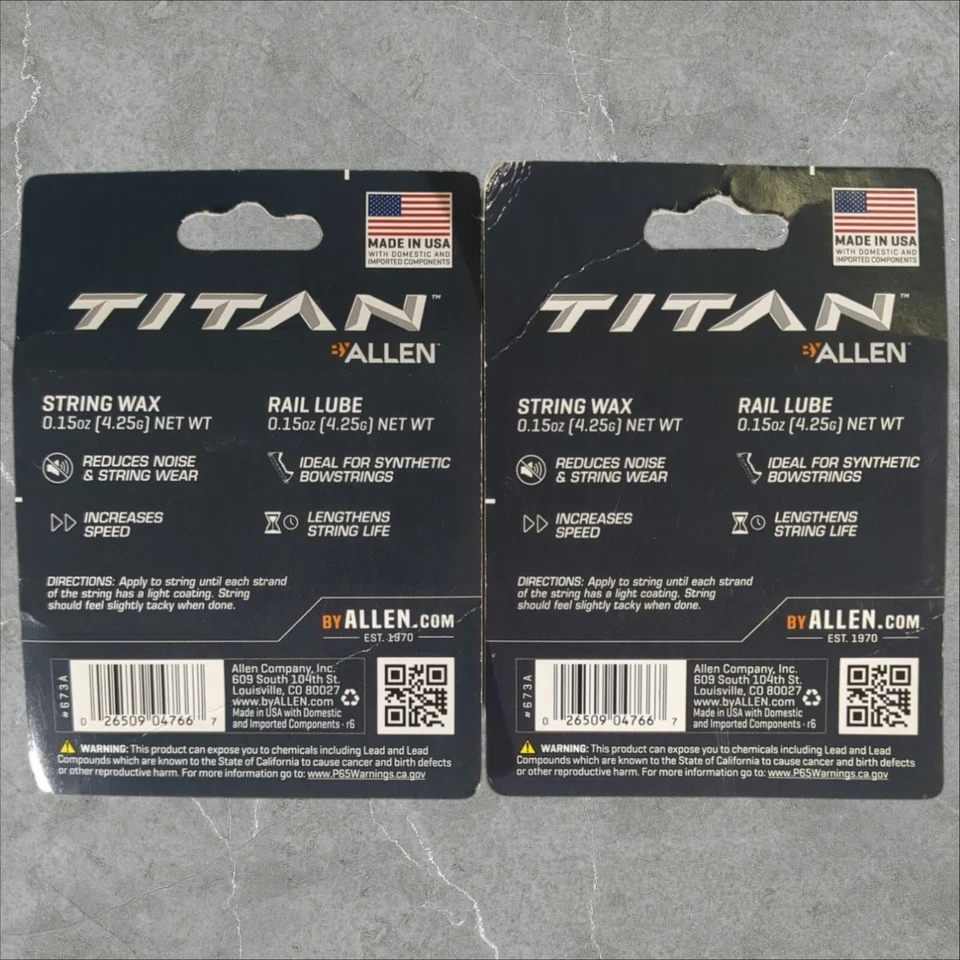 Titan Crossbow String Wax & Rail Lube 673A Allen Company 2 units 4 total sticks - Image 2 of 4