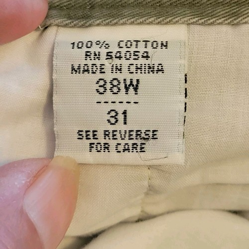 Bugle Boy Men’s 38 X 29 Pleated Khaki Green Pants Cotton Slightly Used  - Picture 4 of 10